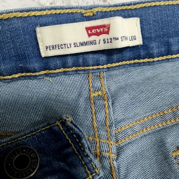 Levis Jeans Womens Size 10 M Blue 512 Straight Leg Perfectly Slimming Dark Wash - Picture 9 of 13